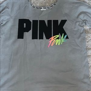 Light Grey PINK crewneck